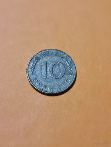 Монета 10 пфеннигов ФРГ 1978 (D).