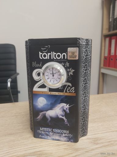 Банка из-под чая TARLTON 200 г с часами