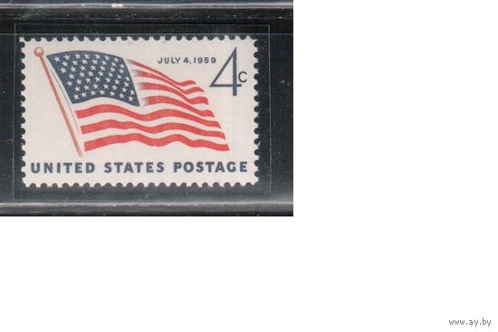 США-1959, (Мих.756),  ** , Флаг(одиночка)