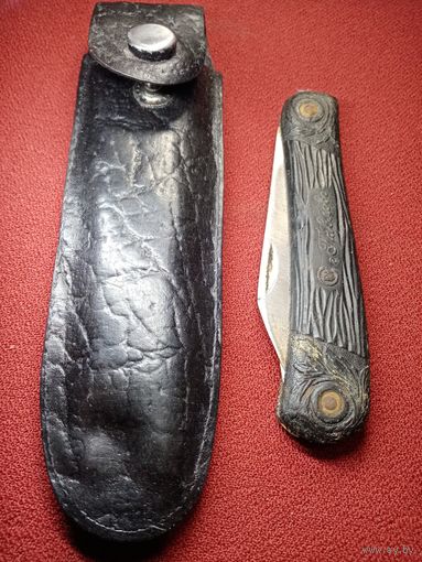 С рубля без мц. складной ножик в  чехле. 9х2.5см.