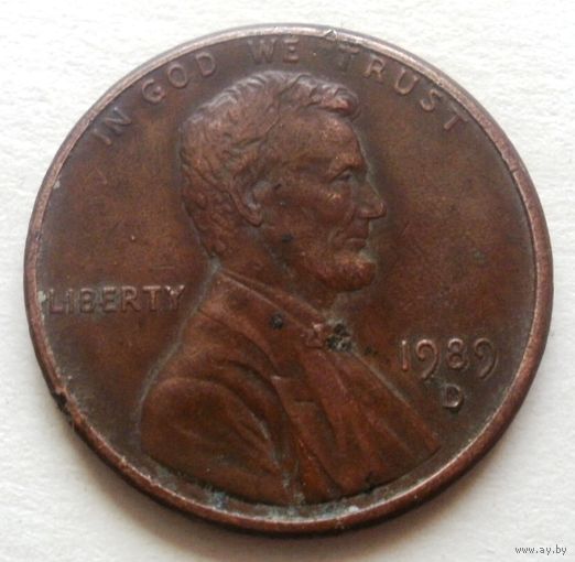 1 цент 1989 D США