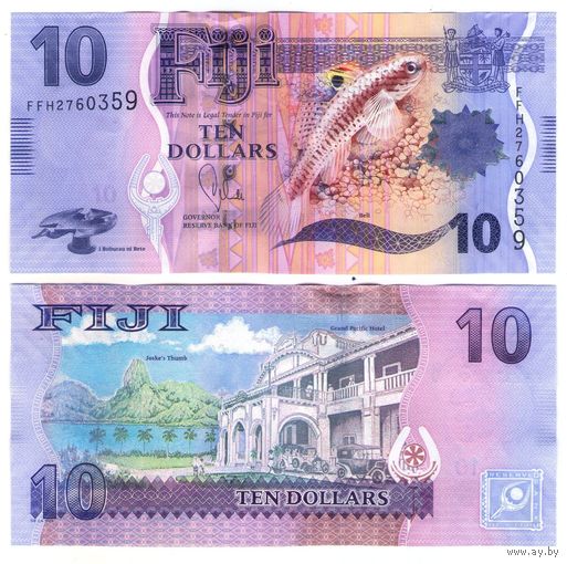 Фиджи 10 долларов 2012 год UNC НОВИНКА