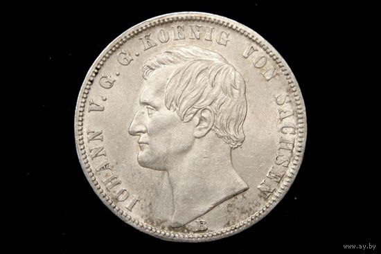 Талер 1871 г. Саксония (Германия), Иоганн V. "Союзный талер". Штемпельный блеск!