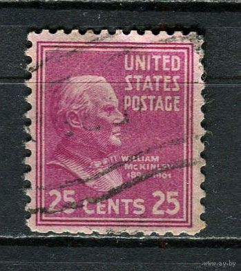 США - 1938/1954 - Уильям МакКинли 25С - [Mi.436A] - 1 марка. Гашеная.  (Лот 75Fi)-T25P15