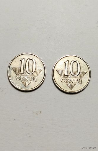 10 центов 1997 года Литва, отличная!