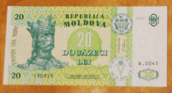 Молдова 20 лей 1997 UNC