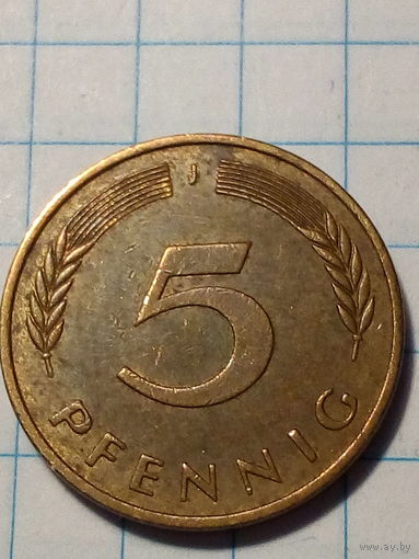 5 пфеннигов Германия 1989 J