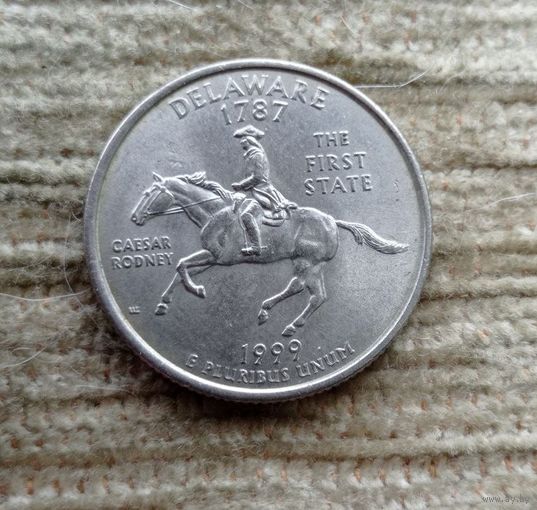 Werty71 США 1 квотер 25 центов 1999 Р Делавэр Конь Лошадь