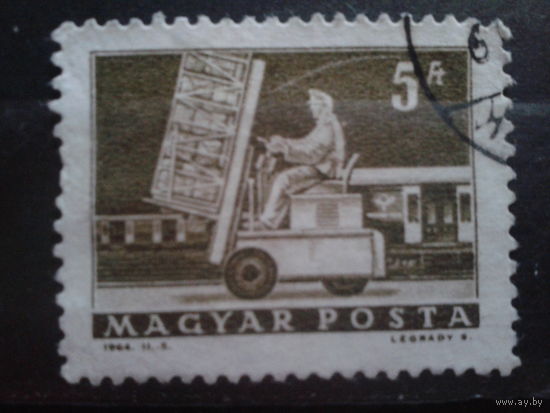 Венгрия 1964 разгрузка почты, погрузчик