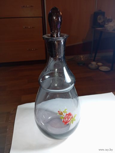 Графин - Штоф  , зелёное стекло . СССР