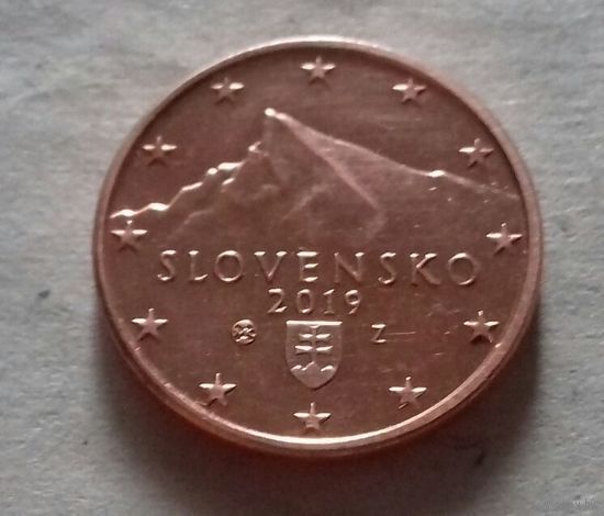1 евроцент, Словакия 2019 г., AU