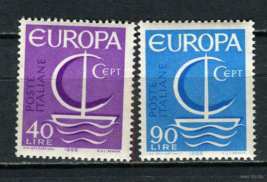 Италия - 1966 - Европа (C.E.P.T.) - Корабль - [Mi. 1215-1216] - полная серия - 2 марки. MNH.  (Лот 41Gv)-T4P17