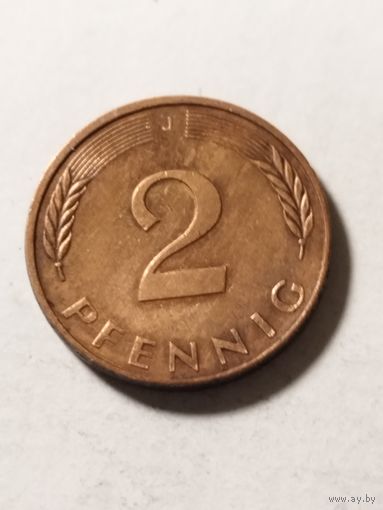 Германия 2 пфенинга 1985 J