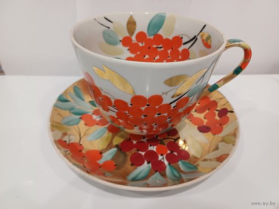 Все лоты с 1р.Редкая Чайная пара Рябина Дулево