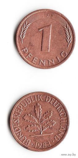 1 пфенниг Германия 1983 года(J)