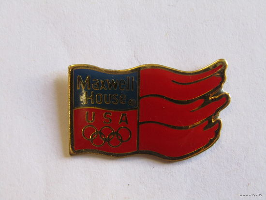 Значок. Знак. "Значок олимпийского спонсора". "Maxwell House". Кофе. м
