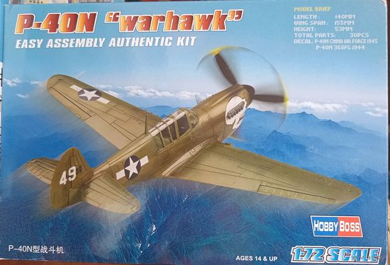 Модель самолёта P-40N Warhawk, HobbyBoss, 1/72