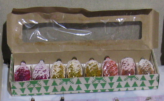 Набор ёлочных игрушек времён СССР ШИШКИ в оригинальной упаковке