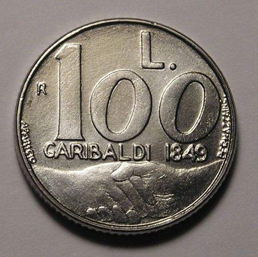 Сан-Марино, 100 Лир 1991 Гарибальди