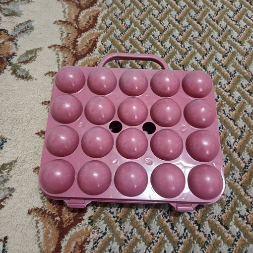 Лоток - переноска для яиц СССР пластиковый. На 20 яиц