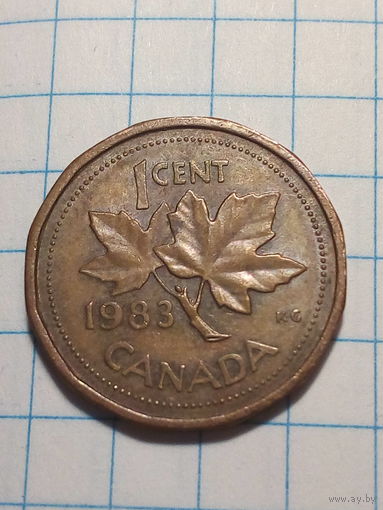 1 цент  Канада 1983  год.
