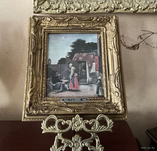 Репродукция по картине Питер де Хох 1629-1683 гг в золотой раме