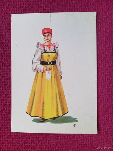 Девичий поморский костюм побережья Баренцева моря. 1957 г. Чистая.