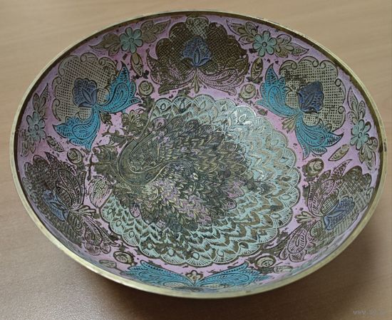 Конфетница латунь. 20 см. Индия, времен СССР