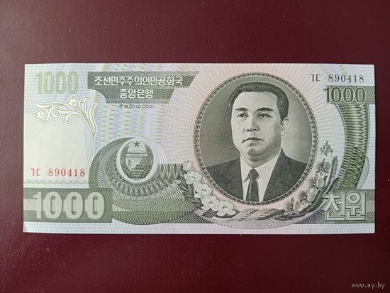 Северная Корея 1000 вон 2002 UNC
