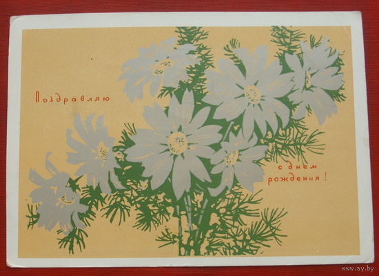 С днём рождения! Подписанная. 1967 года. Лесегри. 1380.