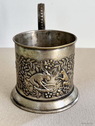 ПОДСТАКАННИК " ЛИСА И КОЗЕЛ". НЕЧАСТЫЙ !!! СМ.ФОТО И ОПИСАНИЕ.