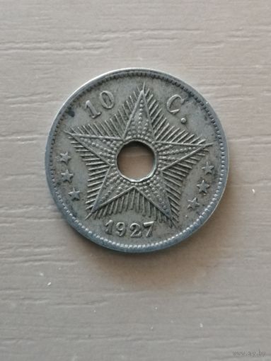 Бельгийское Конго 10 сантим, 1927 год,  KM# 18