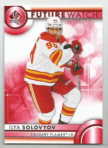Илья Соловьев / " Калгари Флэймз" НХЛ / 2023-24 SP Authentic - Limited Red #196 Ilya Solovyov.