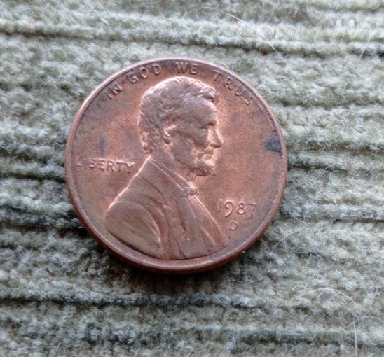 Werty71 США 1 цент 1987 D