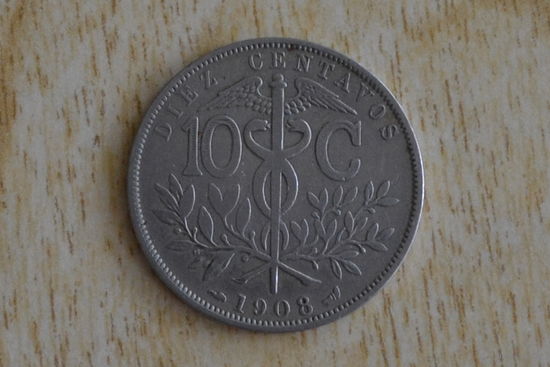 Боливия 10 сентаво 1908