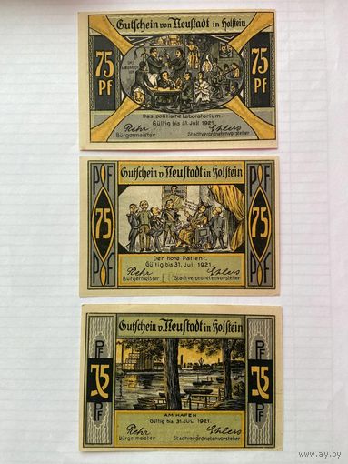 75-75-75 пфенигов (нотгельды) Германия г.Ньюштадт -1402