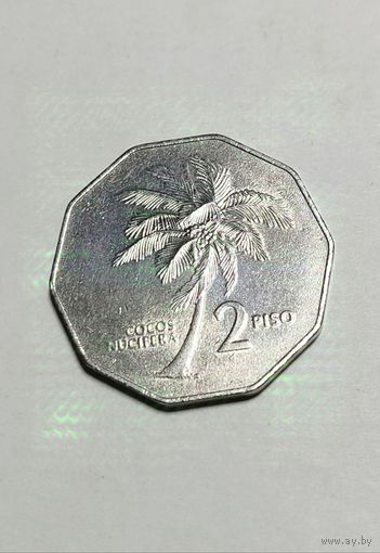 2 песо (писо) 1990 года Филиппины (пальма)