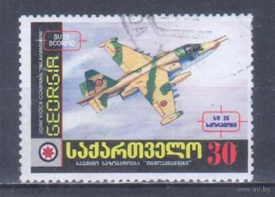 [884] Грузия 2002. Авиация.Самолет Су-25. Гашеная марка.