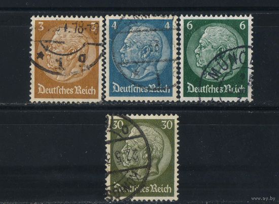 Германия Респ 1933 Гинденбург Стандарт ВЗ2 #482,483,484.490
