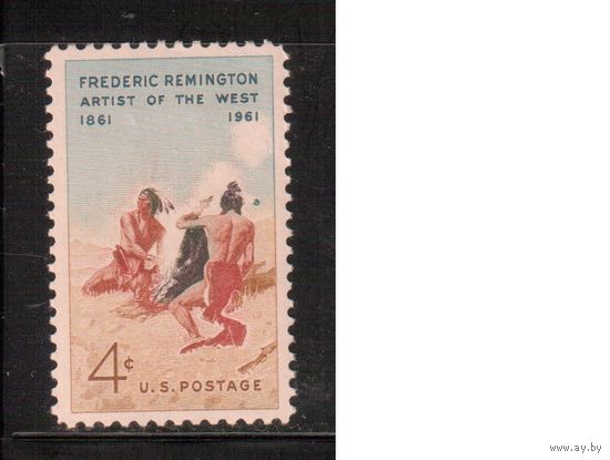 США-1961, (Мих.813),  *   ,  Художник, Живопись  (одиночка)