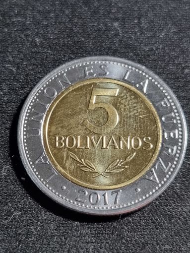 Боливия 5 боливиано 2017 Unc