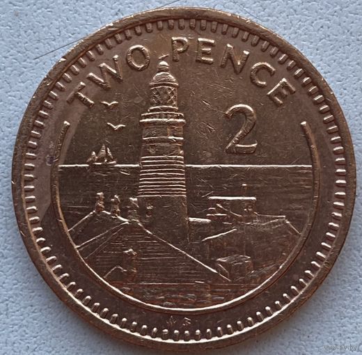 Гибралтар 2 пенса 1988 г.