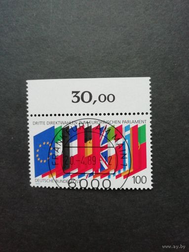 ФРГ 1989 Марка "Третьи прямые выборы в Европарламент" (гашеная с клеем) Mi.1416 каталог 1.20 евро