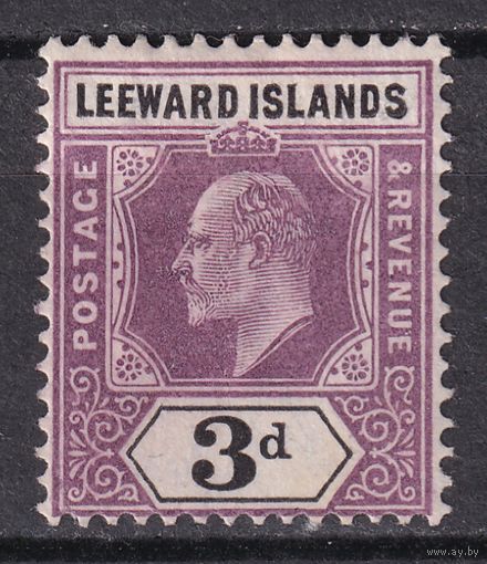 140.BrKCI. Великобритания. Колонии. Подветренные острова. Стандарт. Эдуард VII. 1902 г. 3P. Mi.#24(*).