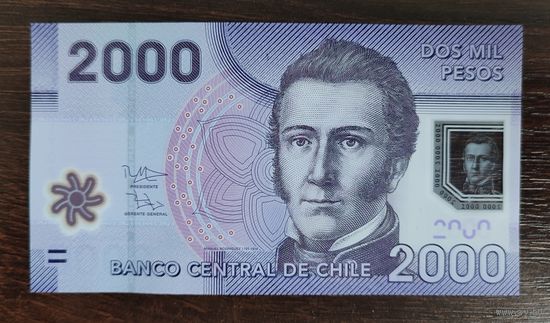 Чили 2000 песо 2013 год UNC P-162c полимер