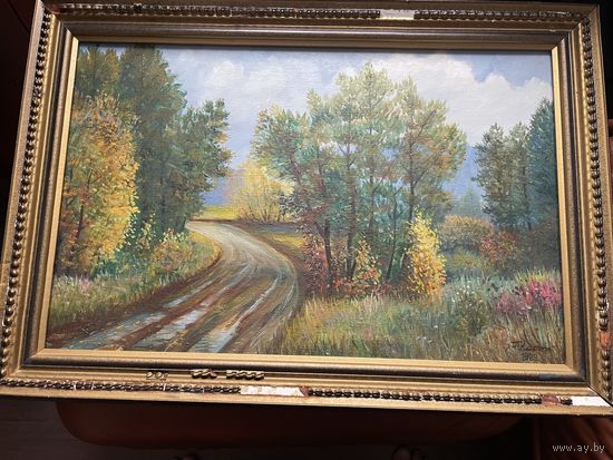 Пейзаж масло/двп 1989г. Подпись