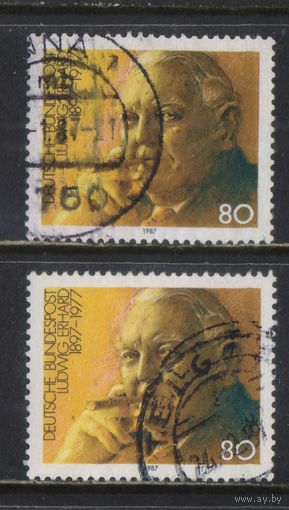 Германия ФРГ 1987 90-летие рождения канцлера Людвига Эрхарда #1308