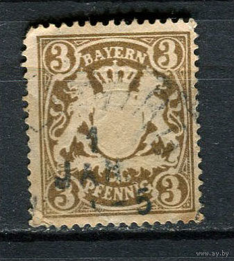 Королевство Бавария в составе Германской империи - 1890 - Герб 3Pf - [Mi.60] - 1 марка. Гашеная.  (Лот 41HG)-T41P16