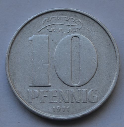 ГДР. 10 пфеннигов 1971 г.