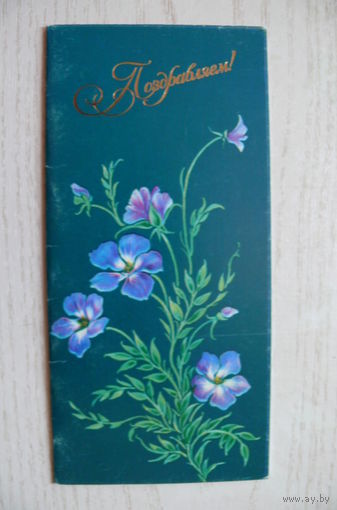 Коробова Н., Поздравляем! 1989, двойная, чистая, уменьшенный формат.